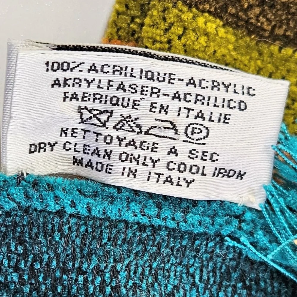 YSL Chenille scarf Striped fringed designer luxury